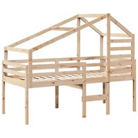 Hoogslaper met bedhuis massief grenenhout 80x200 cm 3