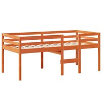 Hoogslaper met dak massief grenenhout wasbruin 75x190 cm 7