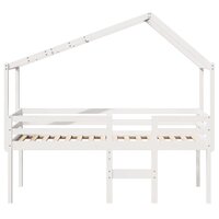 Hoogslaper met dak massief grenenhout wit 80x200 cm 4