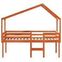 Hoogslaper met dak massief grenenhout wasbruin 90x190 cm 4