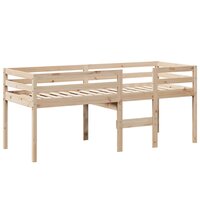 Hoogslaper met dak massief grenenhout wasbruin 75x190 cm 5