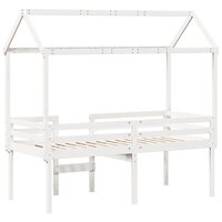 Hoogslaper met dak massief grenenhout wit 90x200 cm 8