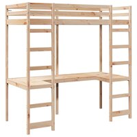 Hoogslaper bedframe Naturel 75 x 190 cm Massief grenenhout 4
