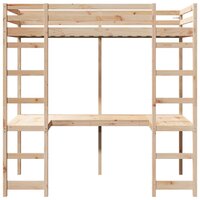 Hoogslaper bedframe Naturel 75 x 190 cm Massief grenenhout 5