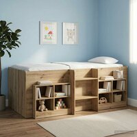 Kinder Hoogslaper Artisanaal eiken 80 x 200 cm Bewerkt hout 3