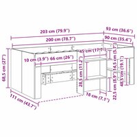 Kinder Hoogslaper Oud hout 90 x 200 cm Bewerkt hout 9