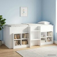 Kinder Hoogslaper Wit 98.5 x 200 cm Bewerkt hout 3
