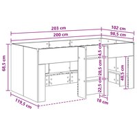 Kinder Hoogslaper Oud hout 98.5 x 200 cm Bewerkt hout 9