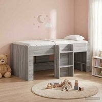 Kinder Hoogslaper Grijs Sonoma 80 x 160 cm Bewerkt hout 3