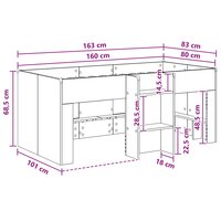 Kinder Hoogslaper Oud hout 80 x 160 cm Bewerkt hout 9