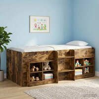 Kinder Hoogslaper Gerookt eiken 90 x 190 cm Bewerkt hout 3