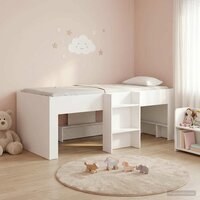Kinder Hoogslaper Wit 75 x 190 cm Bewerkt hout 3