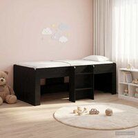 Kinder Hoogslaper Zwart eiken 75 x 190 cm Bewerkt hout 3