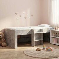 Kinder Hoogslaper Betongrijs 75 x 190 cm Bewerkt hout 3