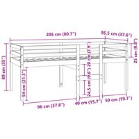 Hoogslaper massief grenenhout 90x200 cm 8