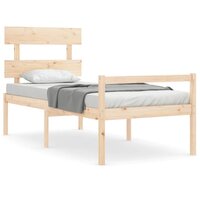 Seniorenbed met hoofdbord massief hout 2