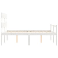 Seniorenbed met hoofdbord massief hout wit 7