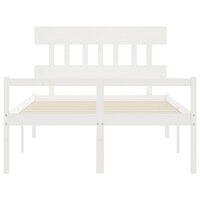 Seniorenbed met hoofdbord massief hout wit 140x190 cm 6