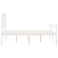 Seniorenbed met hoofdbord massief hout wit 140x190 cm 7