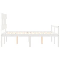 Seniorenbed met hoofdbord massief hout wit 120x200 cm 7