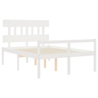 Seniorenbed met hoofdbord massief hout wit 140x200 cm 5
