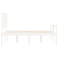 Seniorenbed met hoofdbord massief hout wit 120x200 cm 7
