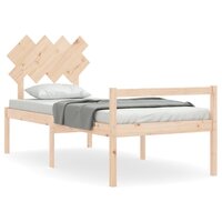 Seniorenbed met hoofdbord massief hout 2
