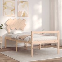Seniorenbed met hoofdbord massief hout 3