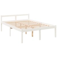 Seniorenbed met hoofdbord massief hout wit 140x190 cm 9