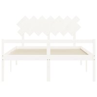 Seniorenbed met hoofdbord massief hout wit 140x200 cm 6