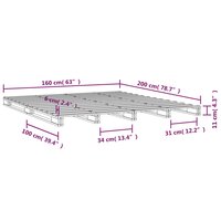 Palletbed massief grenenhout wit 160x200 cm 8