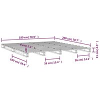 Palletbed massief hout 180x200 cm 8