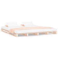 Palletbed massief grenenhout 200x200 cm 2
