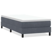 Boxspring zonder matras fluweel donkergrijs 100x220 cm 2