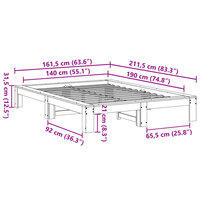 Bed met matras massief grenenhout wasbruin 140x190 cm 8