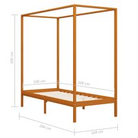 Hemelbedframe massief grenenhout honingbruin 100x200 cm 7