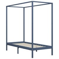 Hemelbedframe massief grenenhout grijs 90x200 cm 2