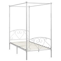 Hemelbedframe metaal wit 90x200 cm  2