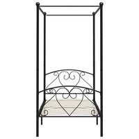 Hemelbedframe metaal zwart 120x200 cm  4