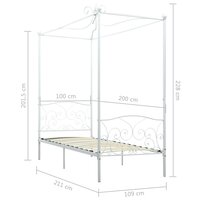 Hemelbedframe metaal wit 100x200 cm 5