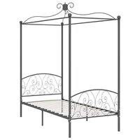 Hemelbedframe metaal grijs 90x200 cm 2
