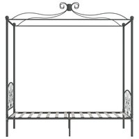 Hemelbedframe metaal grijs 90x200 cm 4