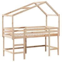 Halfhoogslaper met ladder en bedhuis grenenhout 90x190 cm 3