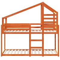 Stapelbed met dak massief grenenhout wasbruin 90x190 cm 4