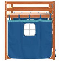 Stapelbed met gordijnen 80x200 cm massief grenenhout blauw 6