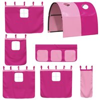 Stapelbed met gordijnen 80x200 cm grenenhout roze 9