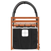 Stapelbed met gordijnen 90x190 cm grenenhout wit en zwart 6
