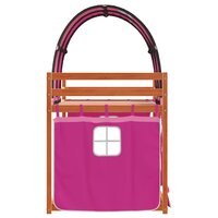 Stapelbed met gordijnen 90x190 cm grenenhout roze 6