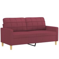 2-delige Loungeset met kussens stof wijnrood 4