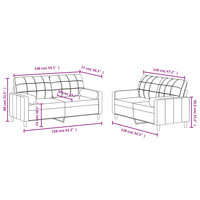 2-delige Loungeset met kussens stof donkergrijs 8